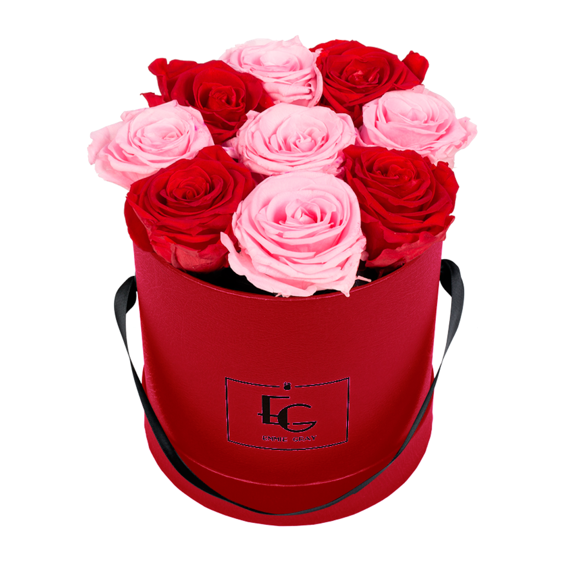 MIX INFINITY ROSEBOX | VIBRANT RED & BRIDAL PINK | S