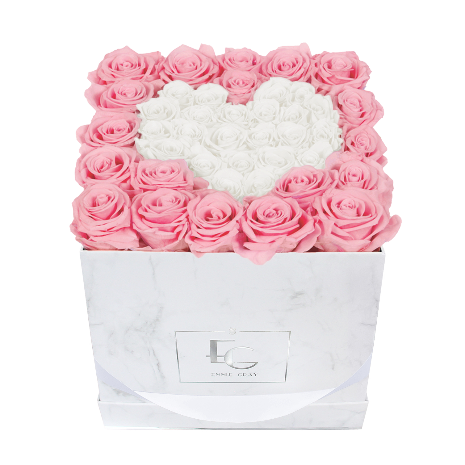 Heart Symbol Infinity Rosebox | Bridal Pink & Pure White | M Heart Symbol Infinity Rosebox | Bridal Pink & Pure White | M