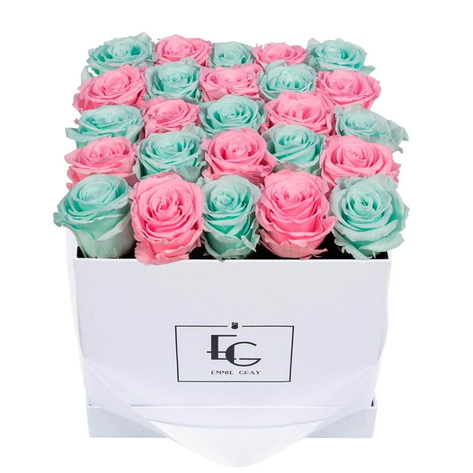 MIX INFINITY ROSEBOX | MINTY GREEN & BRIDAL PINK | M