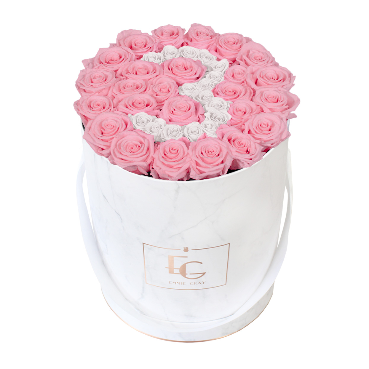 Number Infinity Rosebox | Bridal Pink & Pure White | L