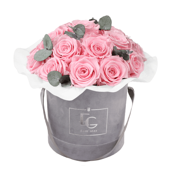 Splendid Eucalyptus Infinity Rosebox | Bridal Pink | M