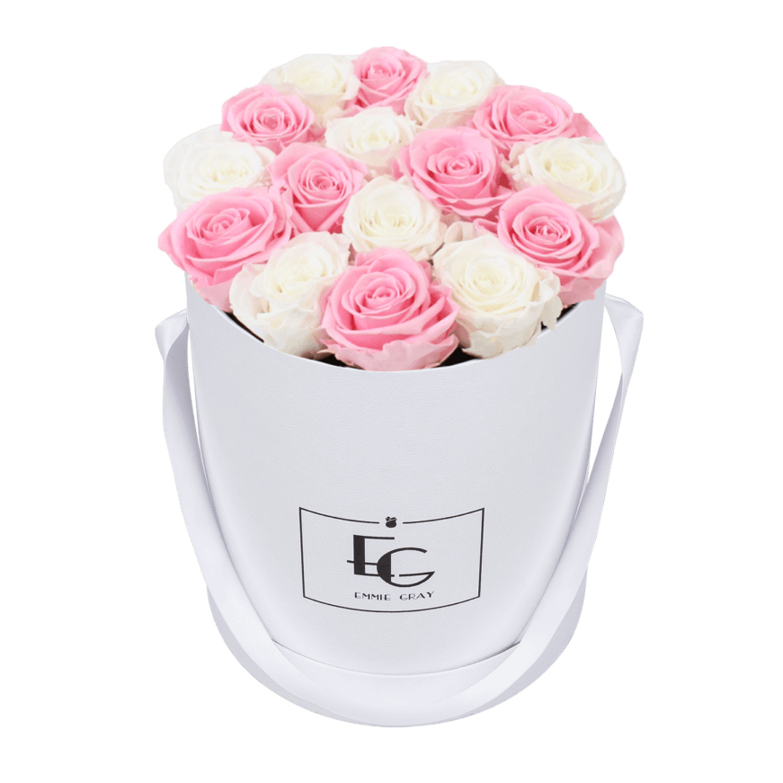 MIX INFINITY ROSEBOX | PURE WHITE & BRIDAL PINK | M