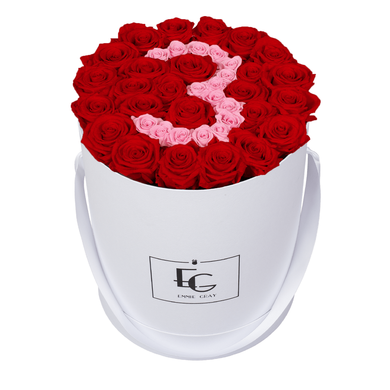 NUMBER INFINITY ROSEBOX | VIBRANT RED & BRIDAL PINK | L