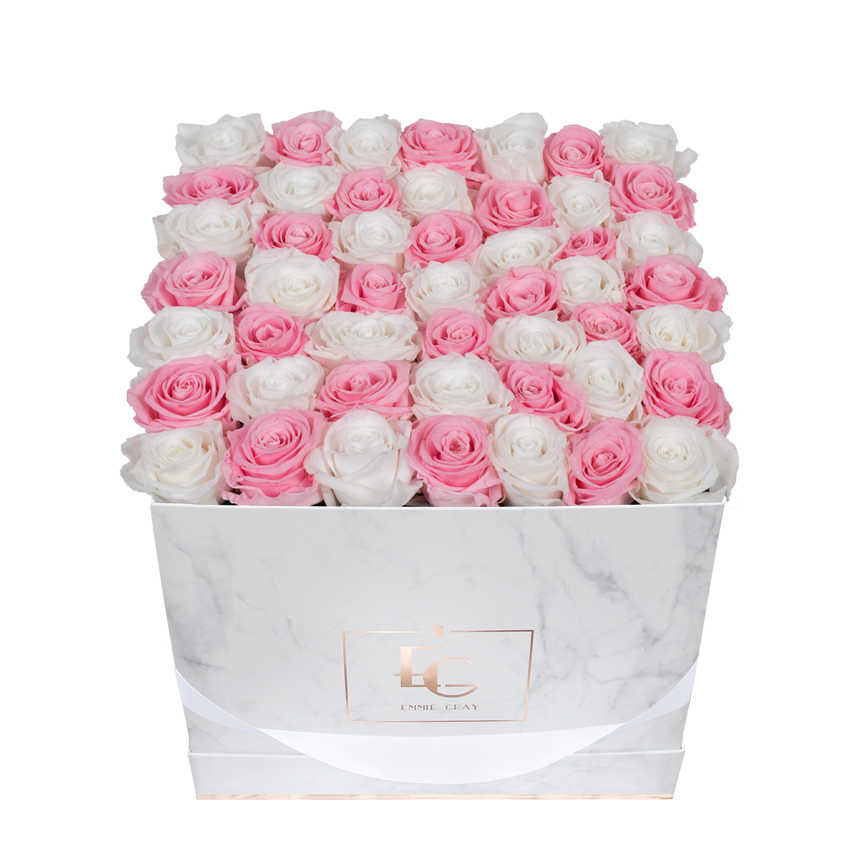 Mix Infinity Rosebox | Bridal Pink & Pure White | L