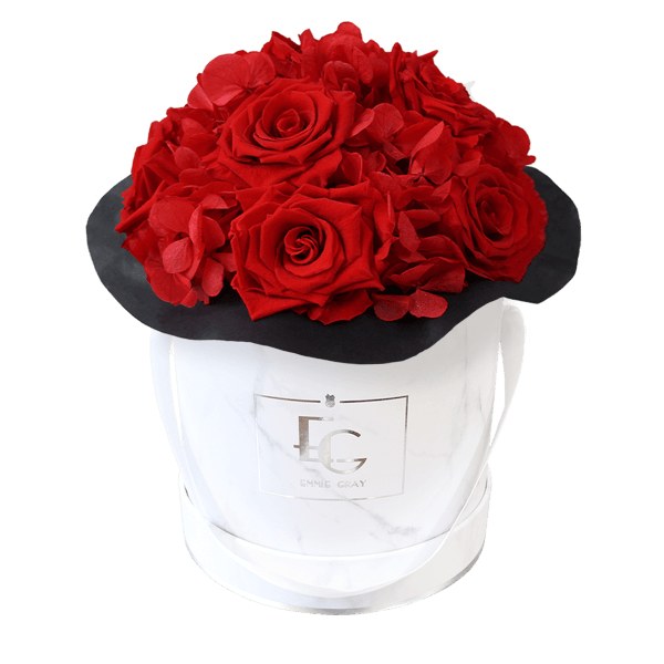 Splendid Hydrangea Infinity Rosebox | Vibrant Red | S